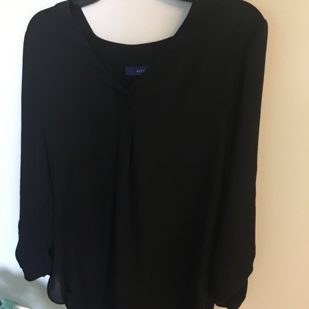 Apt 9 black sheer blouse XS
